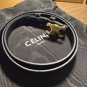 Celine Small Triomphe Belt in Smooth Calfskin